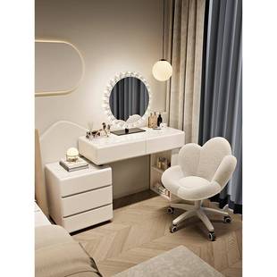 风?梳20妆25年新款 妆台实木奶WAJ油卧室轻奢化桌现代简约收纳斗柜