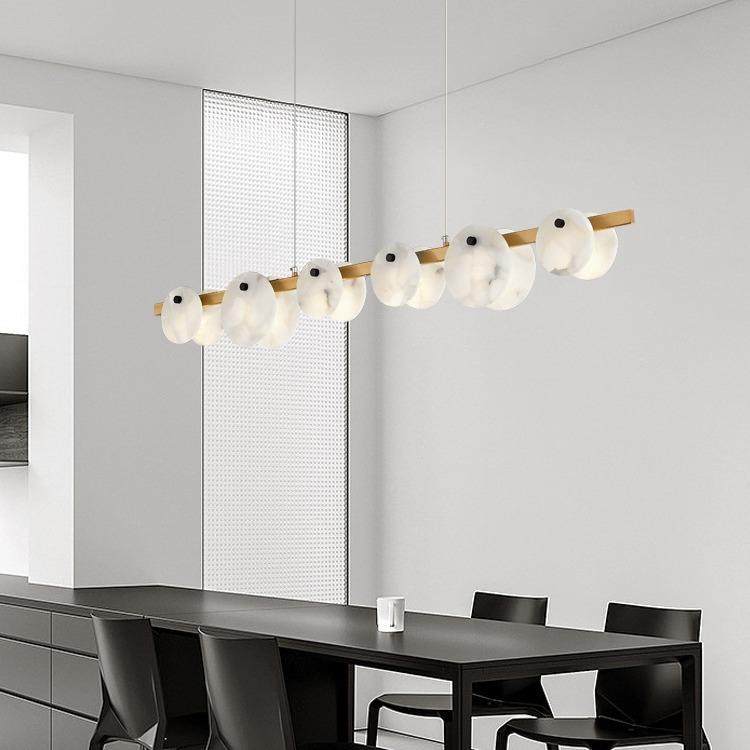 意式轻奢客厅吊灯设计师极高端样简房卧书房板天然云35石餐室厅吊,家装灯饰光源,智能吊灯,淘宝优惠券,粉丝福利购,淘宝优惠卷