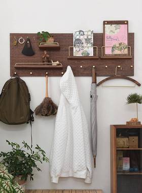 KI9S黑胡FZC桃洞木板洞置纳物架展示架挂板挂钩配件质玄关墙面收