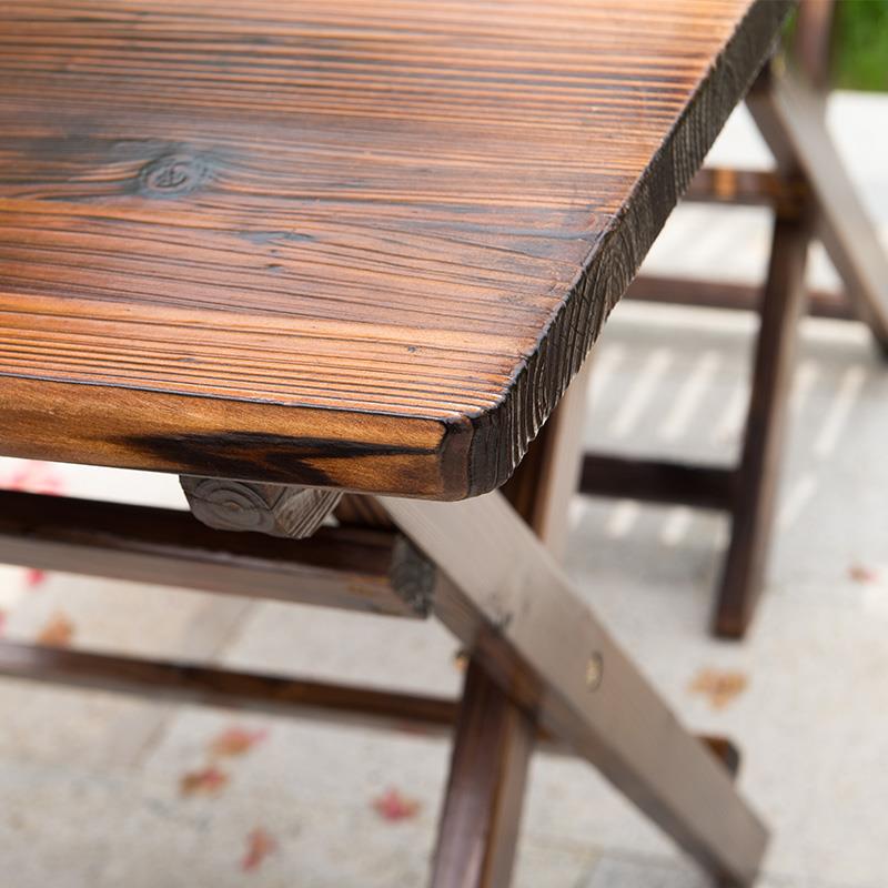 全实木餐桌可KUI台缩折叠防腐木伸户外庭院阳桌椅小户型便组携桌
