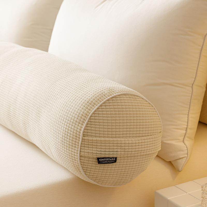 新款床头xfc玉米靠枕奶长油风床上包靠护腰客厅沙发垫靠背纯白条,居家布艺,抱枕被,淘宝优惠券,粉丝福利购,淘宝优惠卷
