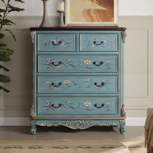 0J斗美式 乡村实木五华柜玄关餐边柜卧室储物收纳柜柜奢客厅SG9856