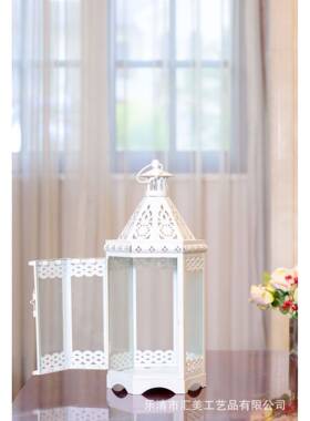 哥摩洛蜡庆烛台婚白UPI色风灯露营防风烛台提灯装饰品烛台浪漫摆