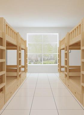 实木上下学宿生舍松木床经济型子母床现代简约高铺低双层床001床