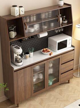 实木边柜一体储靠GWV墙客酒柜茶水柜厨房餐物柜收纳柜橱厅柜新中