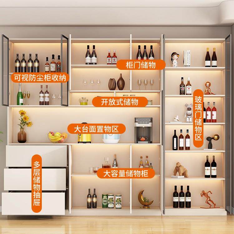 实木餐边柜靠柜墙一储物柜QWS体客厅置茶物柜餐厅水酒柜收纳橱柜
