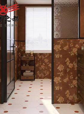 美拉德瓷30012x0mm法式复古深红色厨房0地砖卫生厂标砖间墙砖客厅