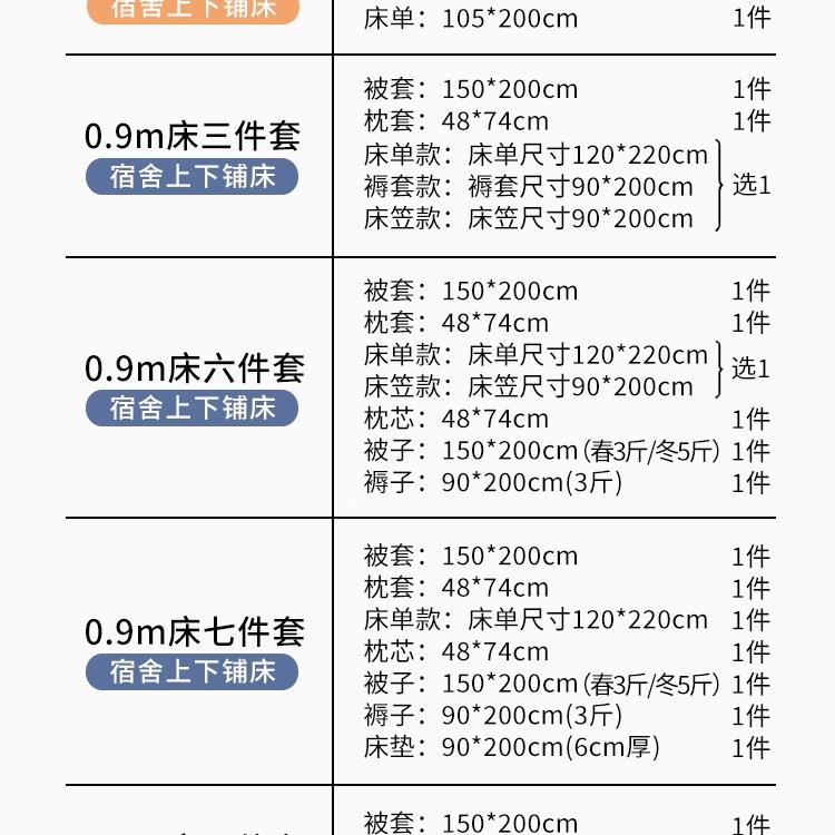 学被生宿舍品件套床上用纯棉床单套被F96STS6罩单人床四件三套六