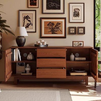 进橡口木黄杨ZGR木简约餐边收纳茶水实木玄胶客厅家用储物柜网红