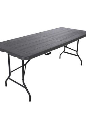 f携t纹阳深灰色户外便家用长条木现代简约收纳餐桌台免HQ-MZ180安