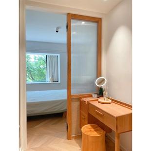 L7式 推拉门隐形门柜卧室隔衣269断茶楼新中门木 藤编门实定制日式