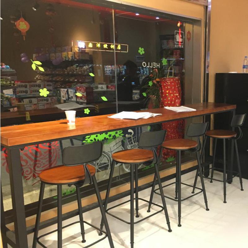 美式铁艺实木椅台酒吧椅吧凳酒店001高脚台凳吧凳前台椅子桌吧子图片