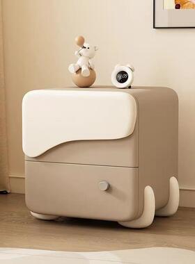 现家用SOB奶油实木床极简头柜约中古简代新款安装卧室小型收纳床