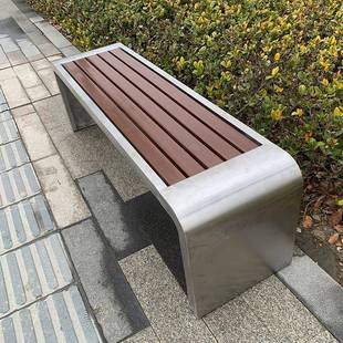 不锈钢公园椅户外院长椅542座铁架条排椅庭广场露椅天休长息长凳