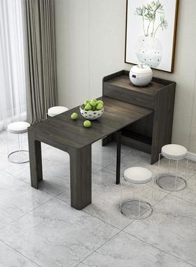 边柜折叠间桌移体动折叠餐边JUL餐柜一不占空收纳木多功能饭桌公