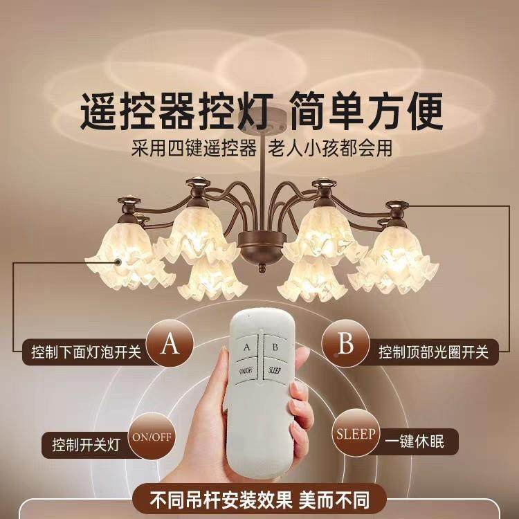 客厅吊灯美式风412复古中古餐厅大厅主灯式南洋法卧室风复古铁艺