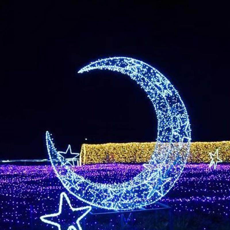 星月亮造型灯户卡外防星水led景观灯网红打点广月亮造型场饰装夜