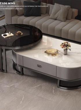 岩板茶几客家用轻奢cy-45152简约小户型茶现桌代圆形2025新款茶网