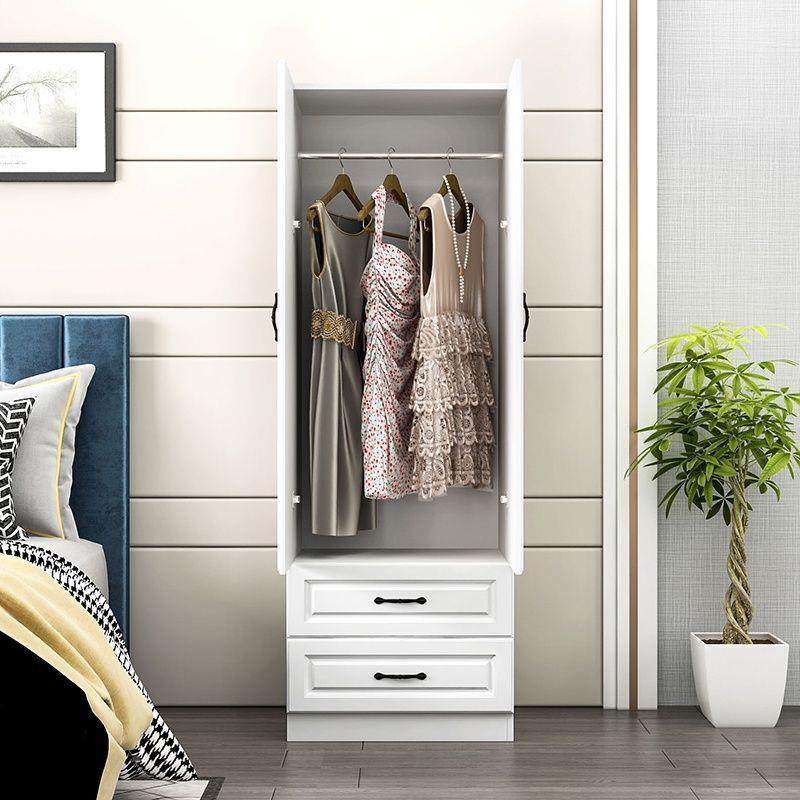 欧式窄子衣柜双单门带1镜卧室简易现代人经型单小型收济纳儿童衣