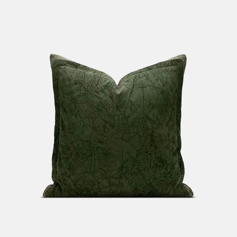 酒轻奢简约现代抱沙发客样厅靠垫方枕HZI枕板间店抱枕墨绿靠包腰