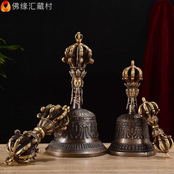 全铜九股金刚铃金刚铃杵家用供俱尼泊尔手工艺术品