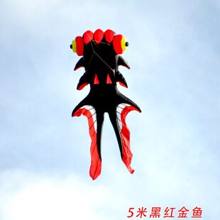 飞悦新款软体风筝3.8米5米8米金鱼风筝无骨风筝微风抗风