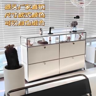 物柜模块装饰组合风格餐边斗柜置柜insUSM中古柜子简约不锈钢收纳