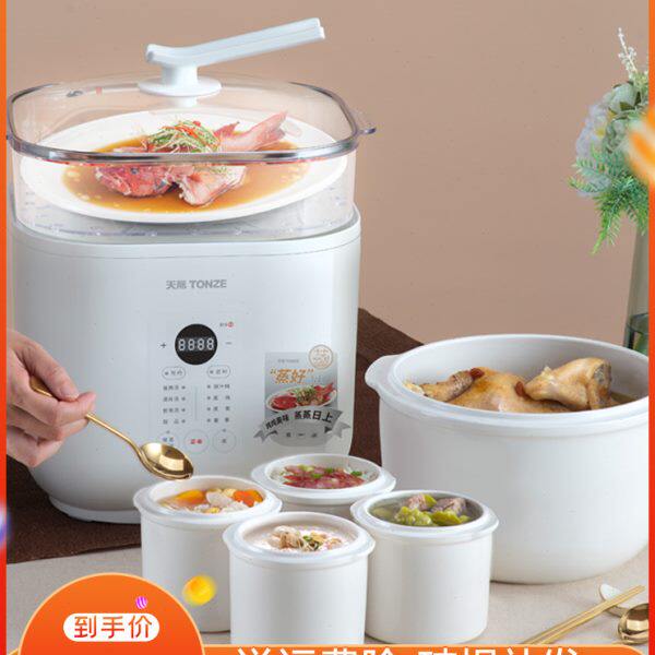 天际电炖炖锅超大容量煲汤锅陶瓷电炖盅全自动隔水炖家用一锅五胆