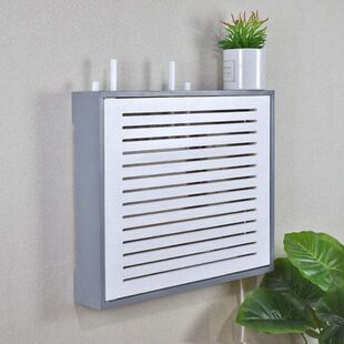 路由器放置架挂墙实木收纳盒多媒体弱电箱光猫排插遮挡装饰免打孔