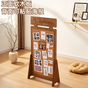 软木板照片墙落地式背景板高级感留言板展示架拍立得相片架立式地