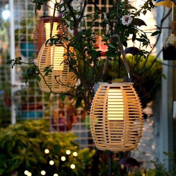 户外装饰仿藤编太阳能灯笼花园摆件壁挂吊灯防水挂灯民宿院子门口,家居饰品,户外/庭院摆件,淘宝优惠券,粉丝福利购,淘宝优惠卷
