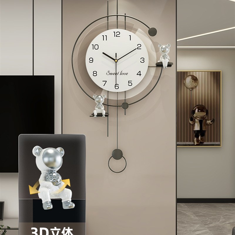 轻奢风钟表挂钟客厅2025新款简约现代静音高端免打U孔挂墙创意时