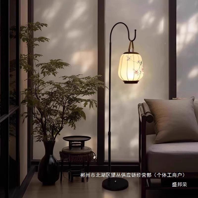 厂家直发销新中式充电落地灯202新款客6厅沙旁复154古风茶室边空