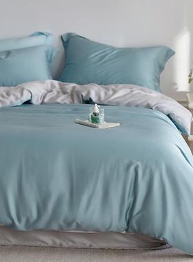 夏季裸睡ltao82绿色A类精60支面兰天丝被套双柔软1.8m床床笠单四