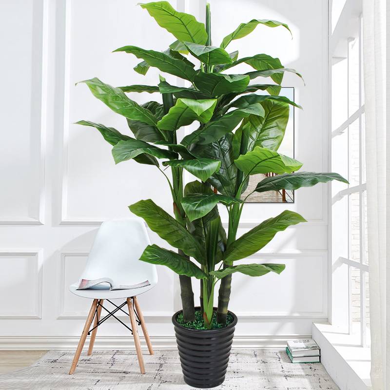 发财树盆栽植物假花室内装饰假树绿植造景落地花卉客厅塑料花