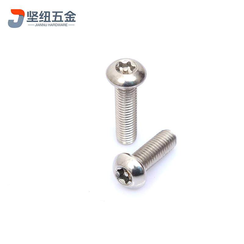 304不锈钢半圆0头梅带柱267机螺丝花IS3O78圆头梅花防盗螺丝防拆