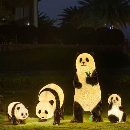 户外熊猫灯防水灯庭院景园观灯公装饰灯仿树脂庭院灯仿动草熊猫灯