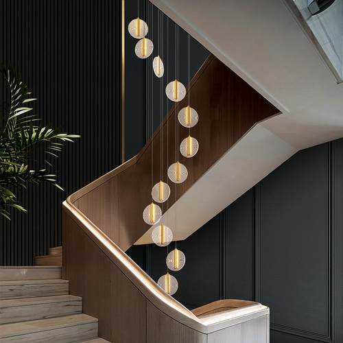 复式楼吊代轻灯272奢大别墅创意客厅灯酒店大堂售楼部loft楼现梯
