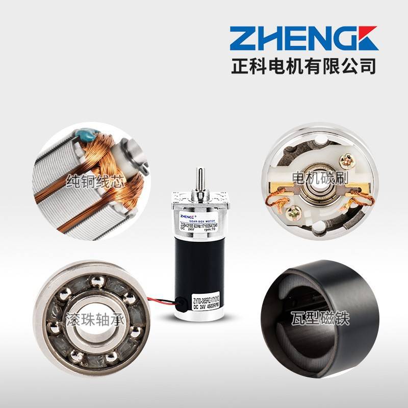 正科 ZGB42FEE微型可调速直流减速小电机大力矩低噪音偏心轴12V24