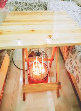 ll实木折叠桌子简餐桌正方形摊圆GLH形饭桌家用木易桌户外摆学便生携