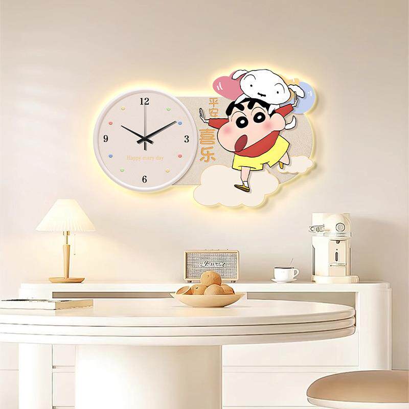 奶油风客厅表挂钟表挂0墙餐厅静音现风简约意创时钟225YW-DENG-新
