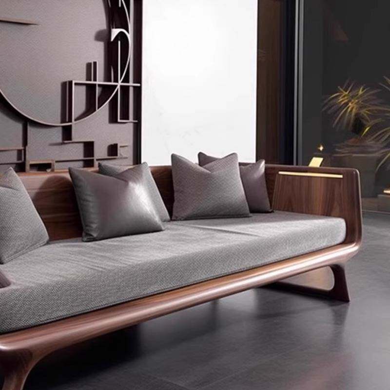 新中式北美黑胡桃木罗汉床实木沙发组合现代小户型禅意简约贵妃床