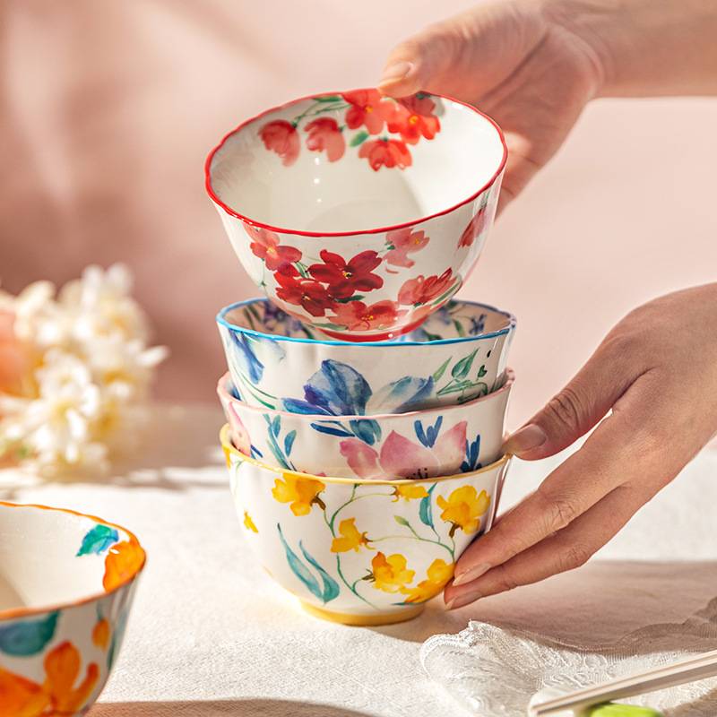 摩登主妇中式陶瓷饭碗家用新款餐具碗具特别好看的米饭碗小碗套装