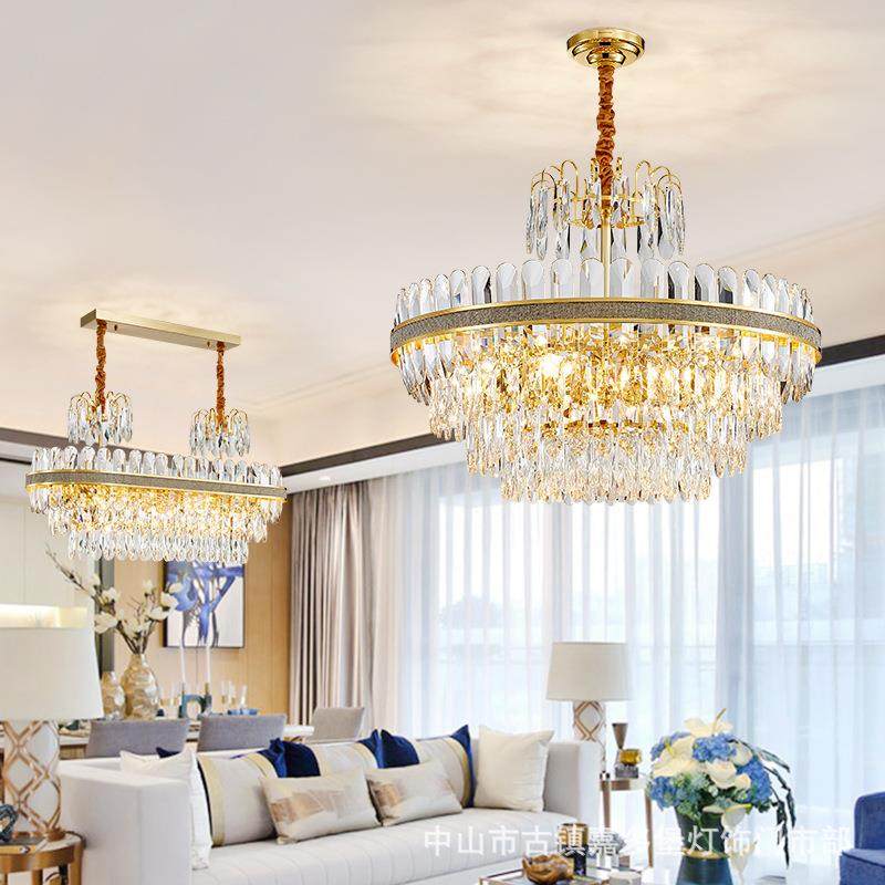 后现代圆形客餐厅轻2239奢大水晶吊灯简约厅餐厅酒店别墅灯气卧室,家装灯饰光源,智能吊灯,淘宝优惠券,粉丝福利购,淘宝优惠卷