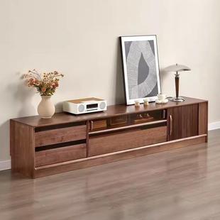 黑胡桃实电视柜简约古风客厅家纳用小户型DSG 0995收储物柜原木视