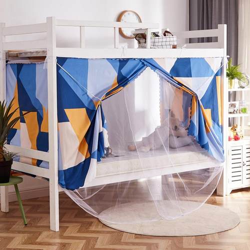 ll蚊帐床帘一体式学生宿舍上下床通bbf35886用寝上铺铺下0.9/1.2m