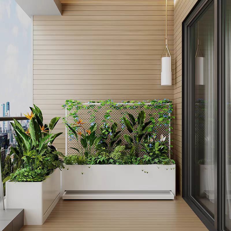 不锈钢花盆托盘接水盘室内外阳台花箱楼顶露台种植箱庭院组合花架