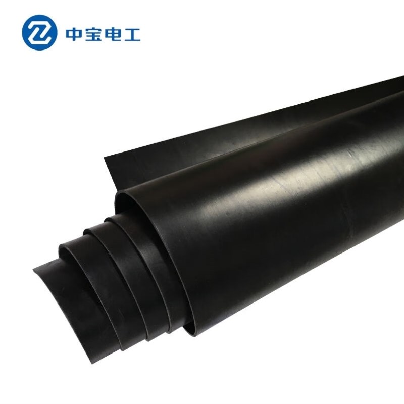 中宝电工10KV5mm厚1米8.5kg黑色绝缘橡胶垫绝S缘地毯配电房配电室