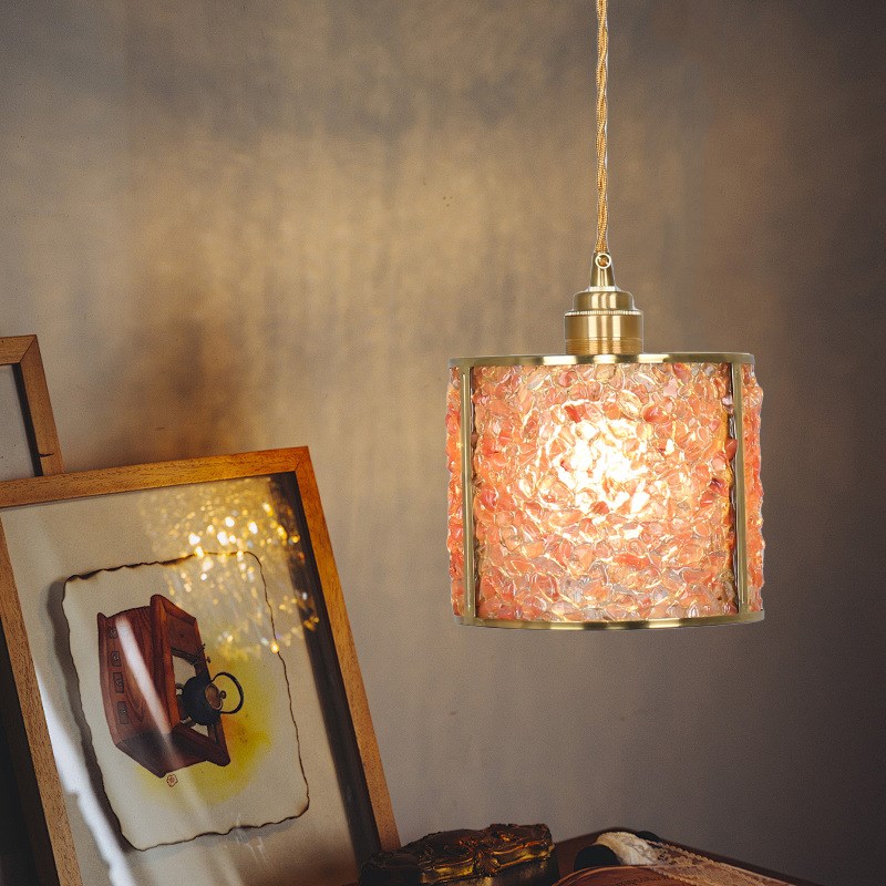 新款轻奢卧e室床头吊灯现代简约网红创意单个餐厅长吊线全铜小吊