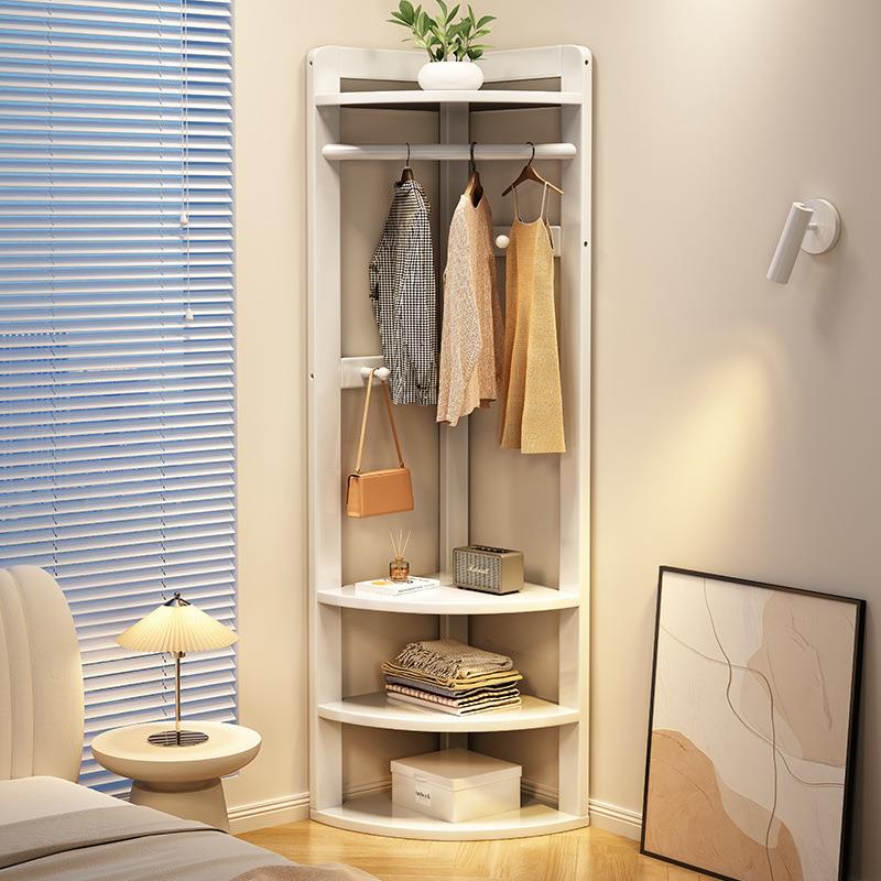 全木转/oth角衣帽省空架间卧室落地挂衣架简易物架墙角挂衣置服架